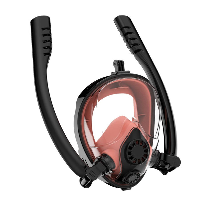 Full Dry Silicone Diving Mask for Water Sports and Gopro Hero11 - Black