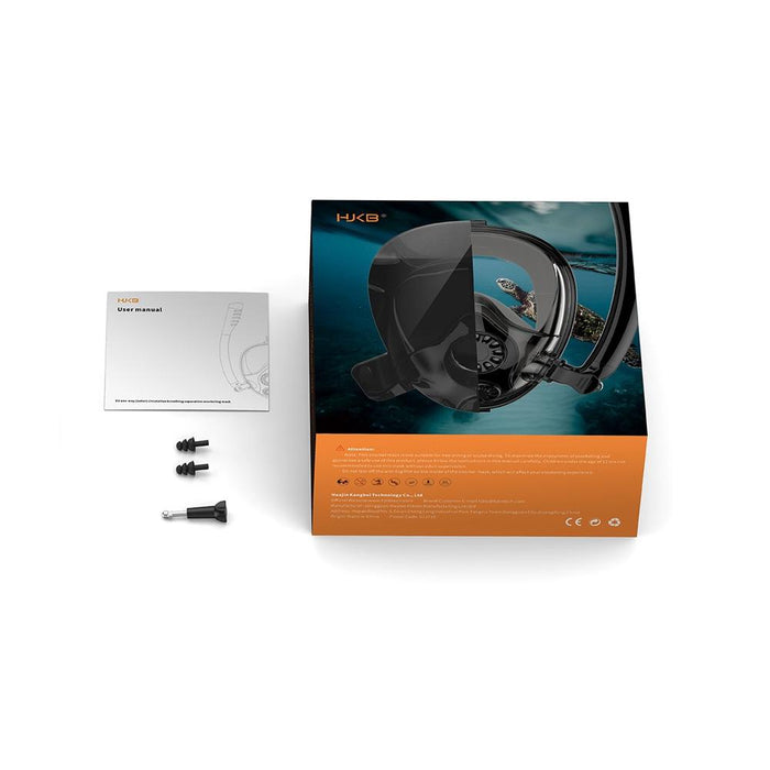 Full Dry Silicone Diving Mask for Water Sports and Gopro Hero11 - Black