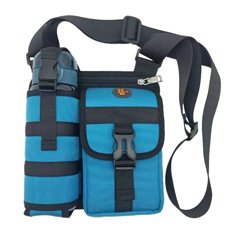 Vibe Geeks Waterproof Camping Wear Resistant Chest Crossbody Sling Shoulder Bags with Water Bottle Holder - Black