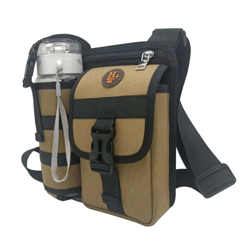 Vibe Geeks Waterproof Camping Wear Resistant Chest Crossbody Sling Shoulder Bags with Water Bottle Holder - Green - Outbackers