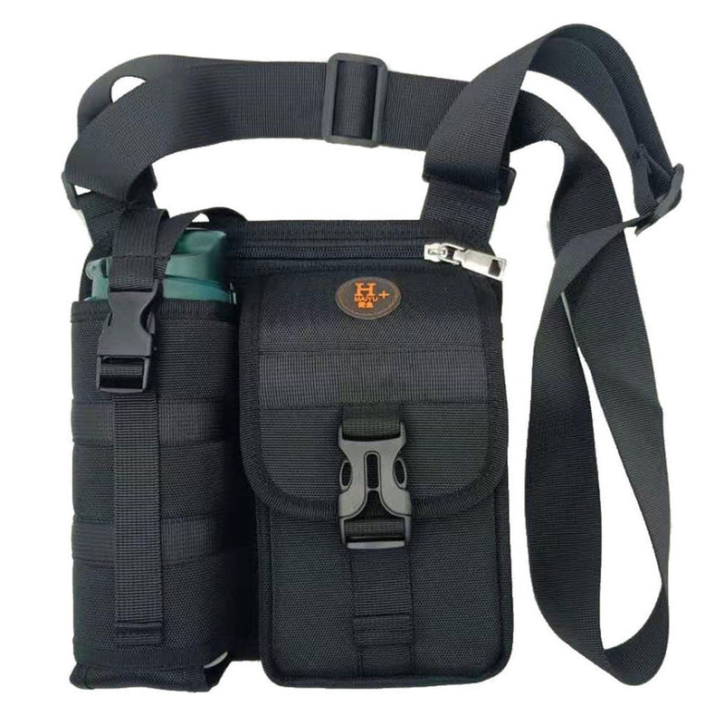 Vibe Geeks Waterproof Camping Wear Resistant Chest Crossbody Sling Shoulder Bags with Water Bottle Holder - Khahi