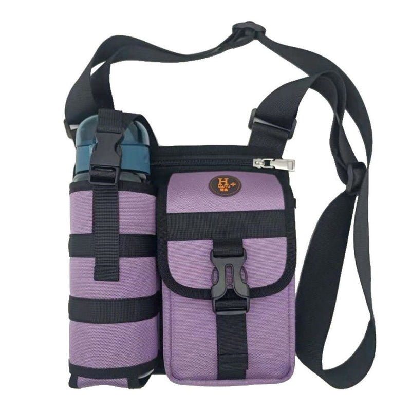 Vibe Geeks Waterproof Camping Wear Resistant Chest Crossbody Sling Shoulder Bags with Water Bottle Holder - Khahi