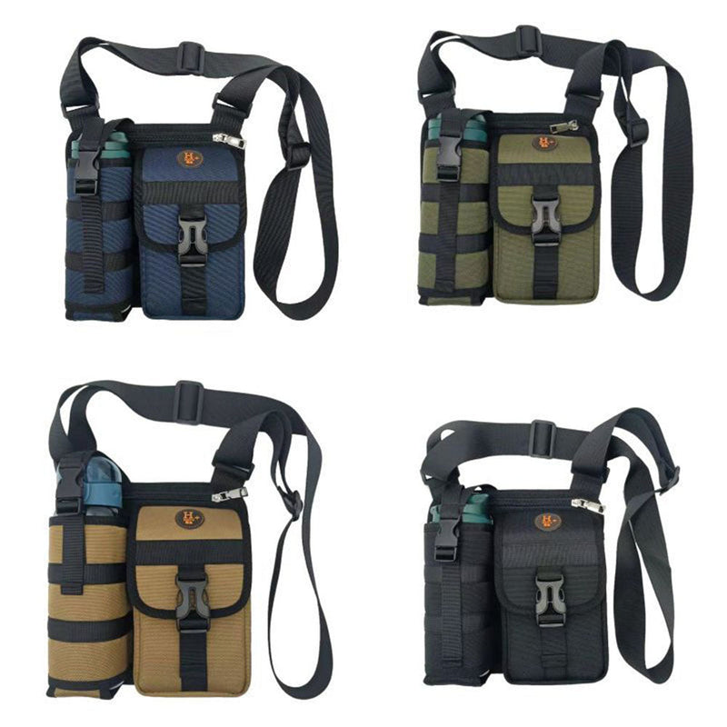 Vibe Geeks Waterproof Camping Wear Resistant Chest Crossbody Sling Shoulder Bags with Water Bottle Holder - Orange - Outbackers