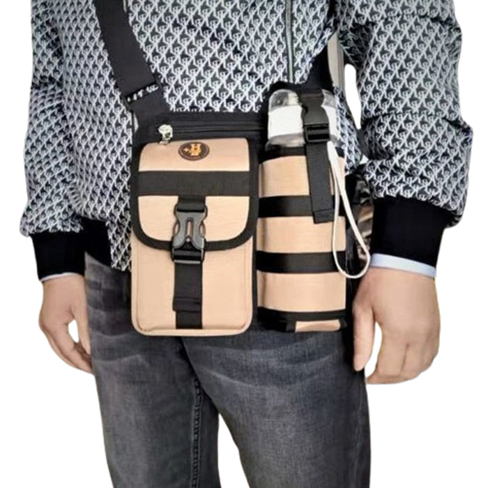 Vibe Geeks Waterproof Camping Wear Resistant Chest Crossbody Sling Shoulder Bags with Water Bottle Holder - Purple