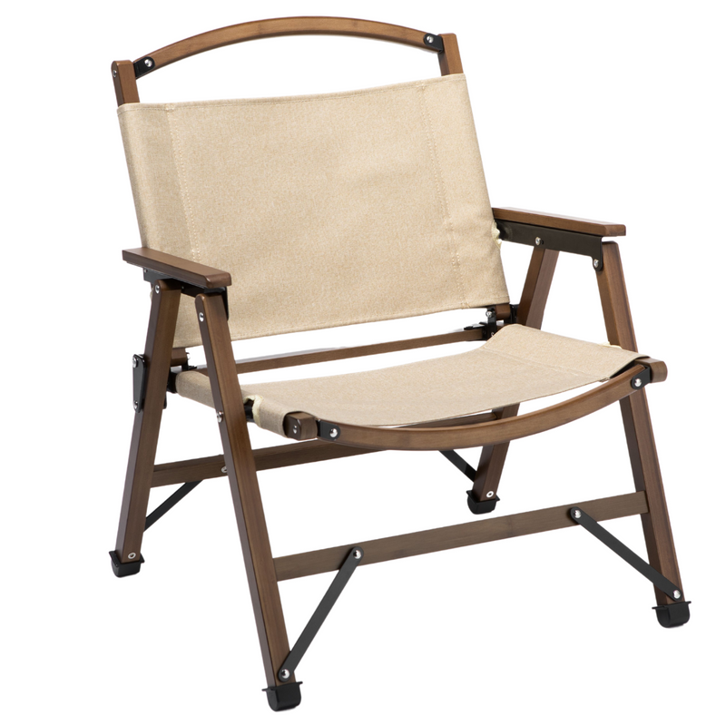 Bamboo Foldable Camping Table + 2 Chairs Waterproof Wood Wooden Travel Set Kit - Outbackers