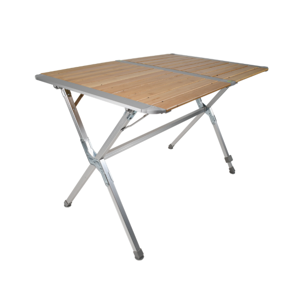 BlackWolf Bamboo Slat Camping Table Slatted Foldable Folding - Outbackers