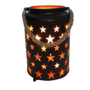 20cm Starry LED Lantern Light with Rope Handle Star Bedside Table Desk Lamp - Outbackers