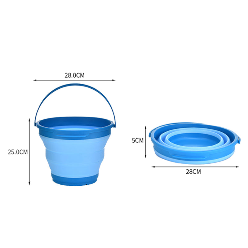 7 Litre Foldable Collapsible Silicone Bucket for Home/Hiking/Camping/Fishing - Blue - Outbackers