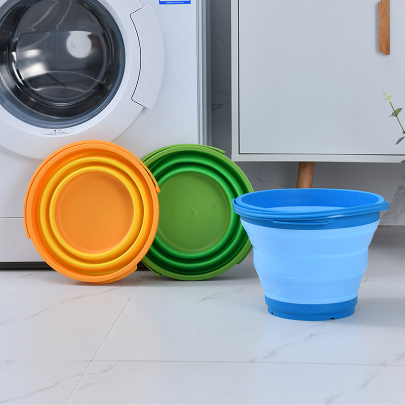 7 Litre Foldable Collapsible Silicone Bucket for Home/Hiking/Camping/Fishing - Blue - Outbackers