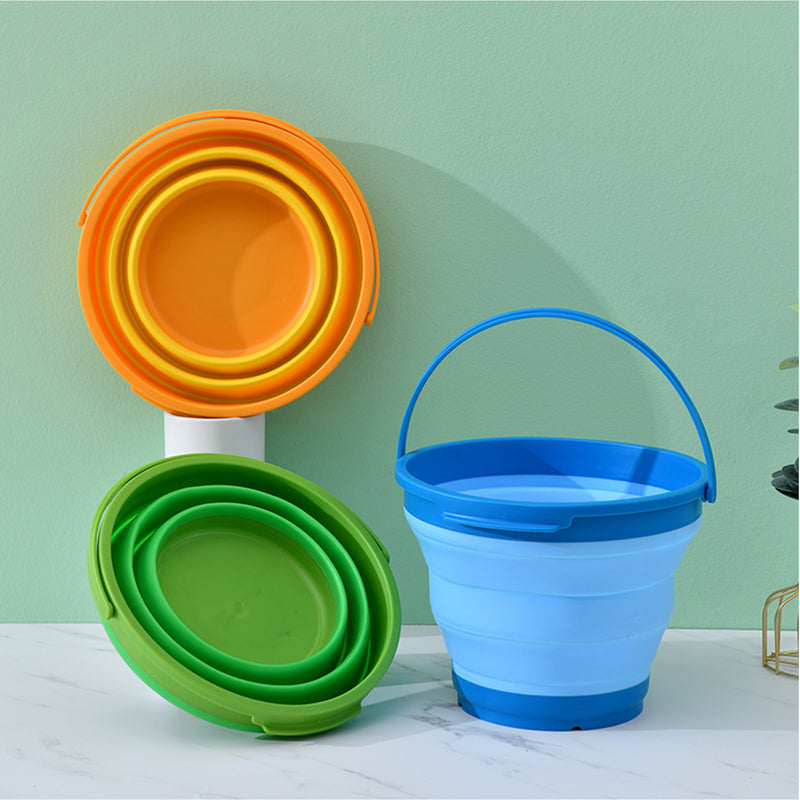 7 Litre Foldable Collapsible Silicone Bucket for Home/Hiking/Camping/Fishing - Blue - Outbackers