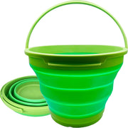 7 Litre Foldable Collapsible Silicone Bucket for Home/Hiking/Camping/Fishing - Green - Outbackers