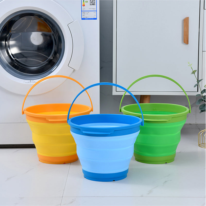 7 Litre Foldable Collapsible Silicone Bucket for Home/Hiking/Camping/Fishing - Green - Outbackers