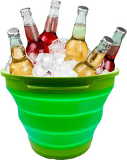 7 Litre Foldable Collapsible Silicone Bucket for Home/Hiking/Camping/Fishing - Green - Outbackers