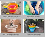 7 Litre Foldable Collapsible Silicone Bucket for Home/Hiking/Camping/Fishing - Green - Outbackers