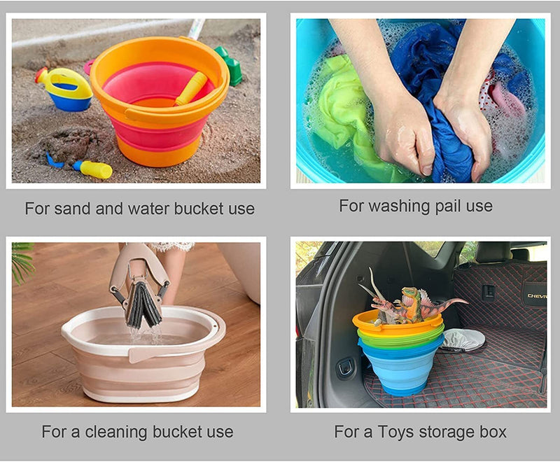 7 Litre Foldable Collapsible Silicone Bucket for Home/Hiking/Camping/Fishing - Green - Outbackers