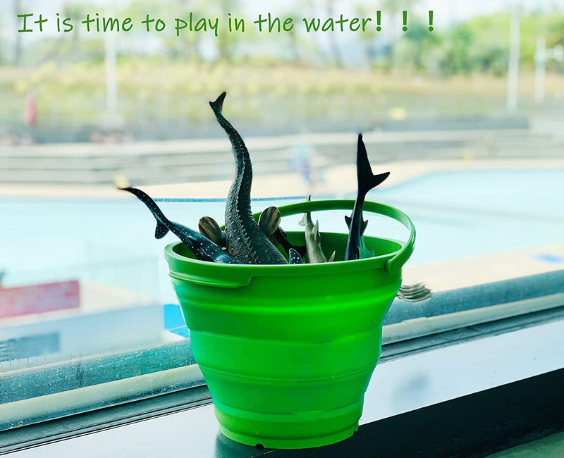 7 Litre Foldable Collapsible Silicone Bucket for Home/Hiking/Camping/Fishing - Green - Outbackers