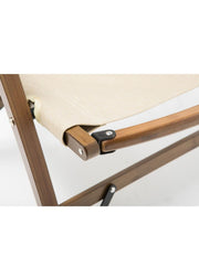2x Bamboo Foldable Outdoor Camping Chair Wooden Travel Picnic Park Folding - Khaki/Beige - Outbackers