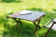 62cm Foldable Bamboo Outdoor Camping Table Waterproof Wood Wooden Travel - Small - Outbackers