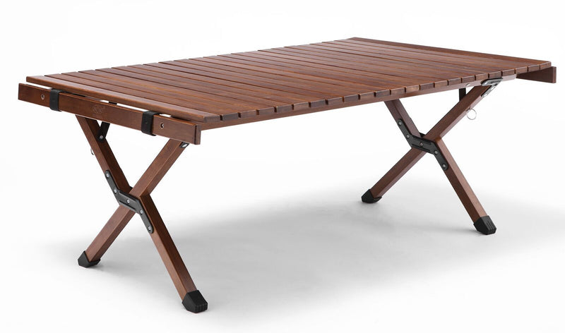 93cm Foldable Bamboo Outdoor Camping Table Waterproof Wood Wooden Travel - Large - Outbackers