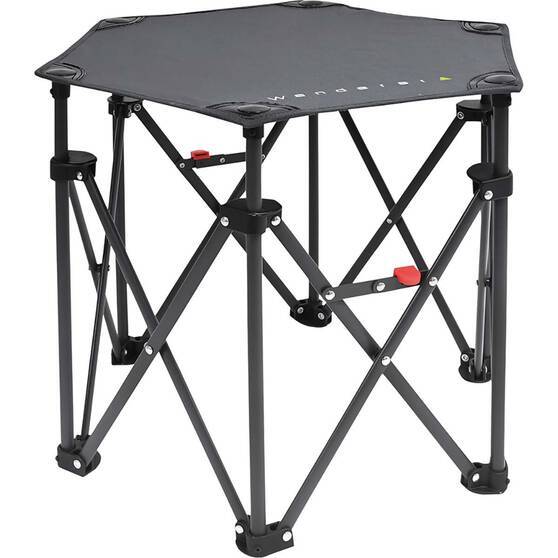 Wanderer Hex Small Quad Foldable Table Camping Fishing Outdoors - Outbackers