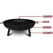 Portable Outdoor Fire Pit Fireplace Open Patio Heater Garden Plant Bowl Steel - Outbackers