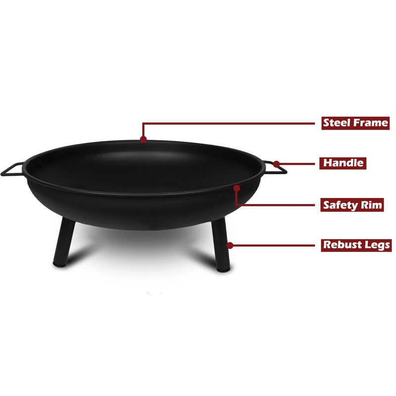 Portable Outdoor Fire Pit Fireplace Open Patio Heater Garden Plant Bowl Steel - Outbackers