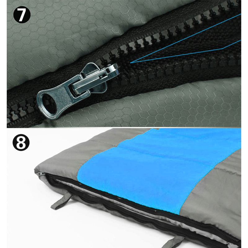 Outdoor Camping Envelope Sleeping Bag Thermal Tent Hiking Winter Single -15C - blue - Outbackers