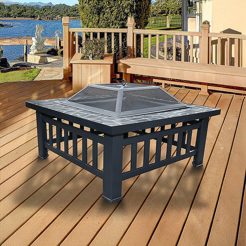 18" Square Metal Fire Pit Outdoor Heater - Outbackers