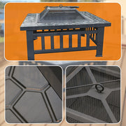 18" Square Metal Fire Pit Outdoor Heater - Outbackers