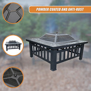 18" Square Metal Fire Pit Outdoor Heater - Outbackers