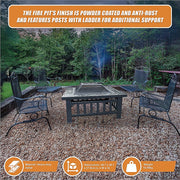 18" Square Metal Fire Pit Outdoor Heater - Outbackers