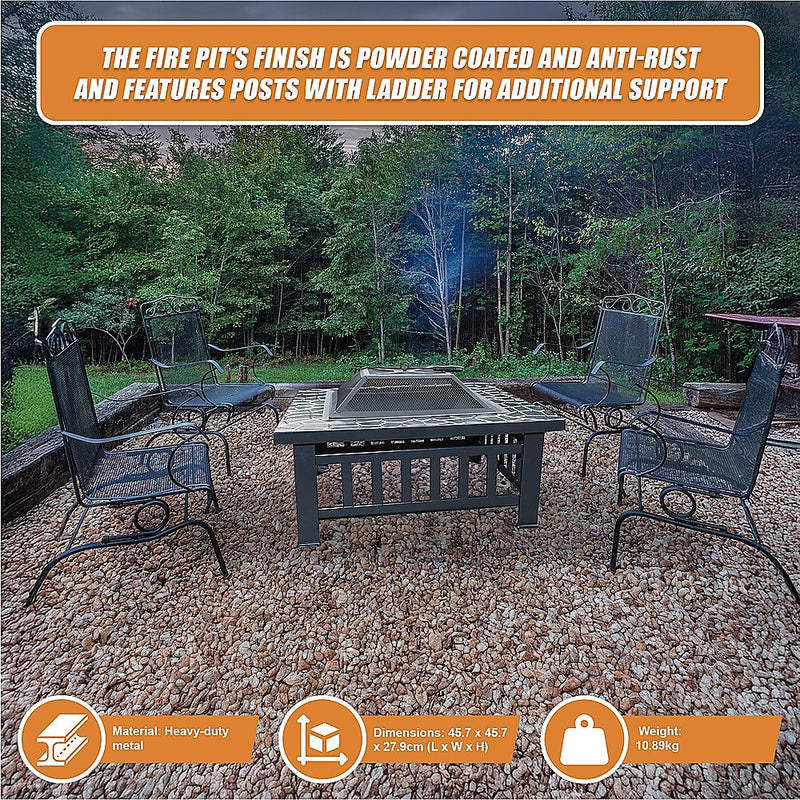 18" Square Metal Fire Pit Outdoor Heater - Outbackers