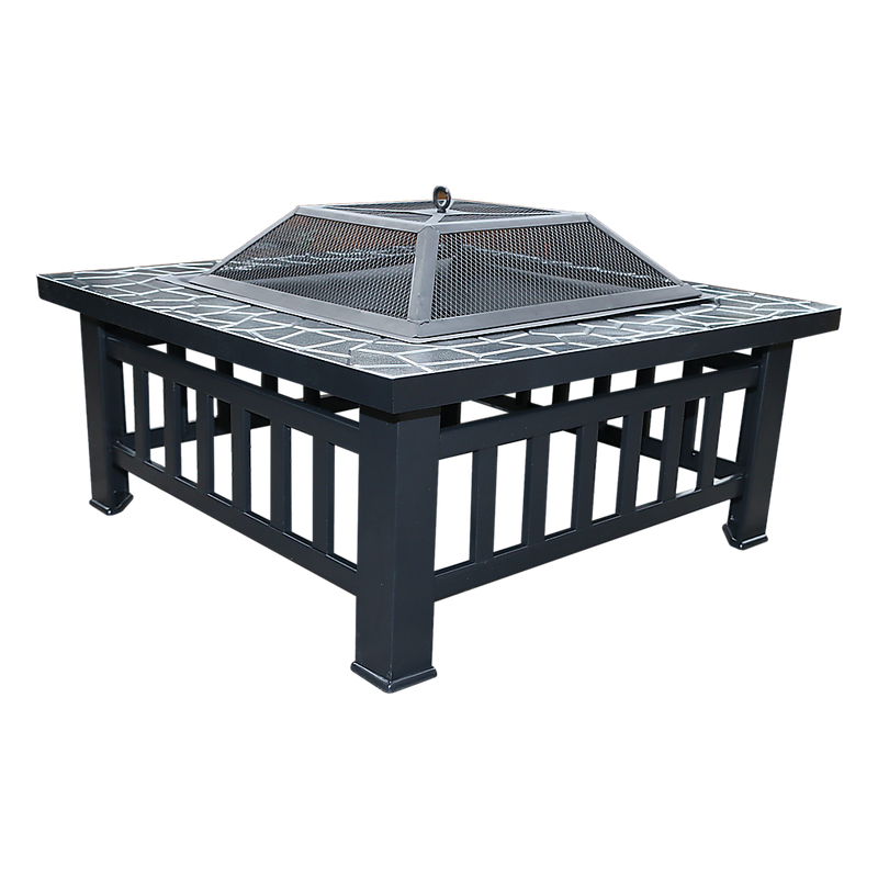 18" Square Metal Fire Pit Outdoor Heater - Outbackers