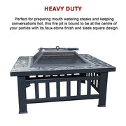 18" Square Metal Fire Pit Outdoor Heater - Outbackers