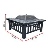 18" Square Metal Fire Pit Outdoor Heater - Outbackers