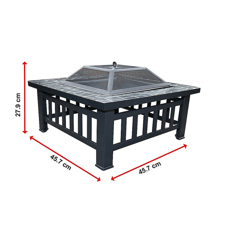 18" Square Metal Fire Pit Outdoor Heater - Outbackers