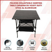 Folding Collapsible Camping Table Caravan RV Heavy Duty Steel & Aluminium - Outbackers