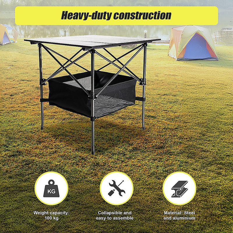 Folding Collapsible Camping Table Caravan RV Heavy Duty Steel & Aluminium - Outbackers