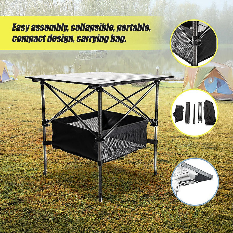 Folding Collapsible Camping Table Caravan RV Heavy Duty Steel & Aluminium - Outbackers