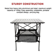 Folding Collapsible Camping Table Caravan RV Heavy Duty Steel & Aluminium - Outbackers