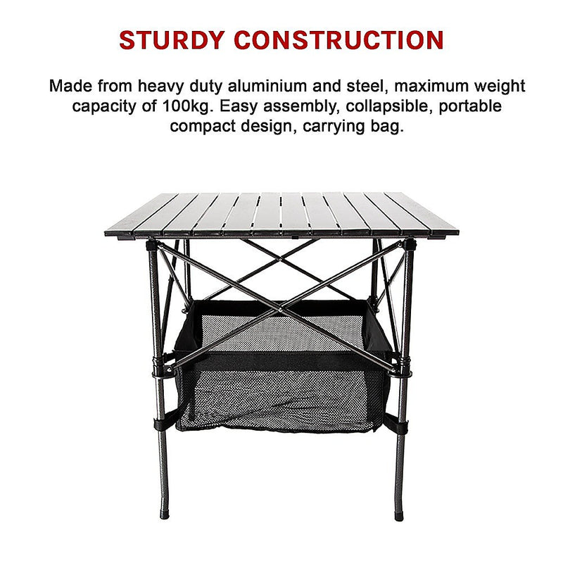 Folding Collapsible Camping Table Caravan RV Heavy Duty Steel & Aluminium - Outbackers