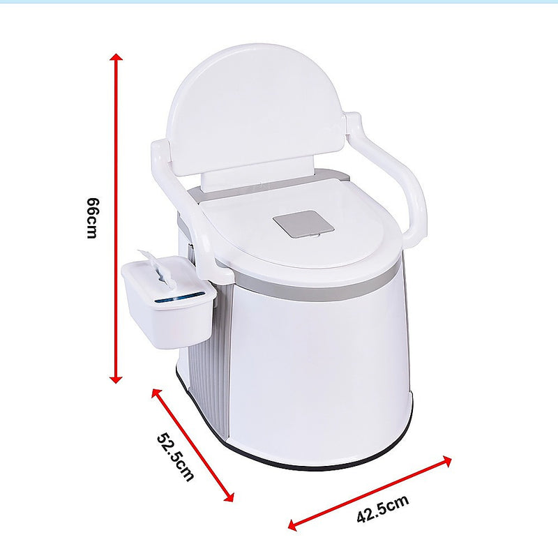 19L Camping Portable Toilet – Outdoor & Indoor Travel Commode Potty with Built-In Tissue Box - Outbackers