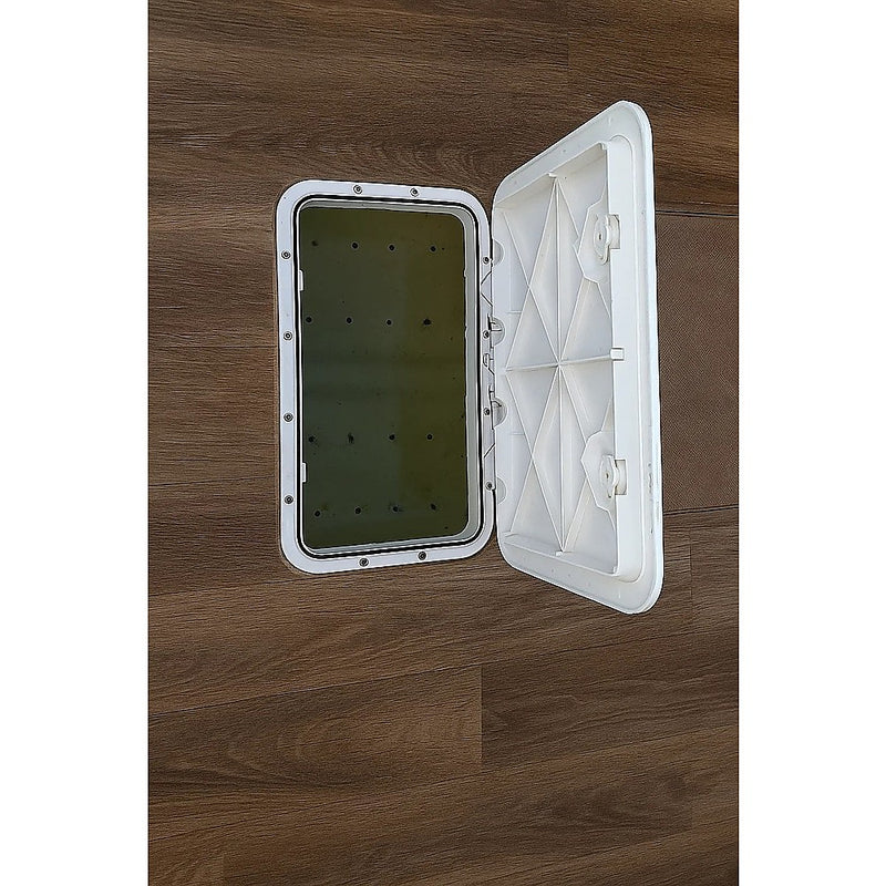 White Marine Boat Access Hatch – Deck Inspection Storage Lid for Boat or RV - Outbackers