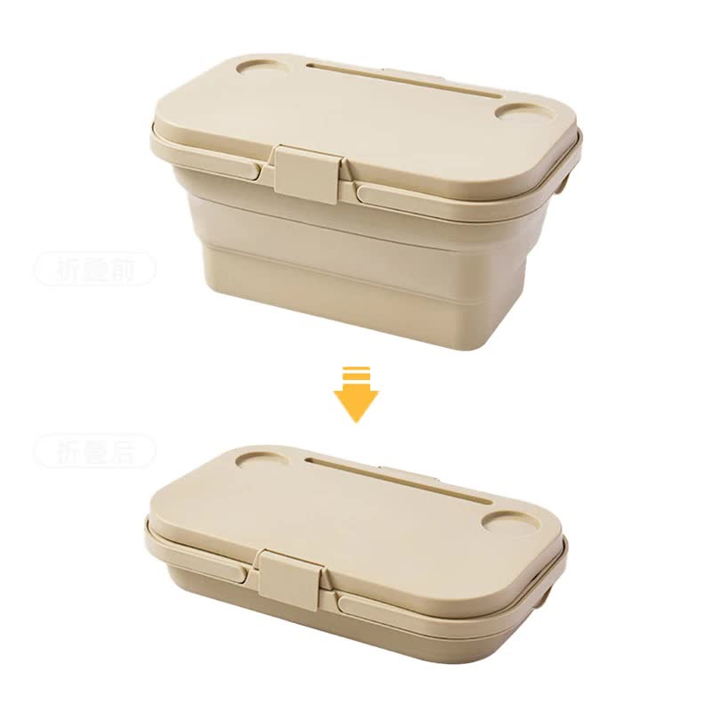 Army Green Foldable Outdoor Picnic Basket with Lid and Tabletop, Camping Storage Box, Car-Friendly Organizer - Outbackers