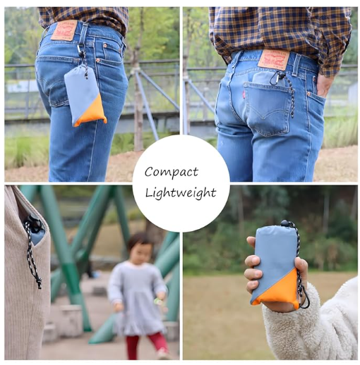 NNEDSZ Grey And Orange Portable Waterproof Camping Mat - Foldable Picnic and Beach Blanket