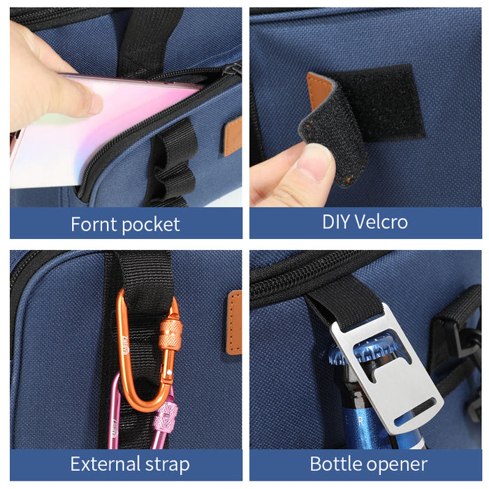 Navy Blue 23L Extra Large Insulated Cooler Bag with Double Layers - Perfect for Camping, Picnics, and Outdoor Adventures