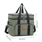 Green 23L Extra Large Insulated Cooler Bag with Double Layers - Perfect for Camping, Picnics, and Outdoor Adventures - Outbackers