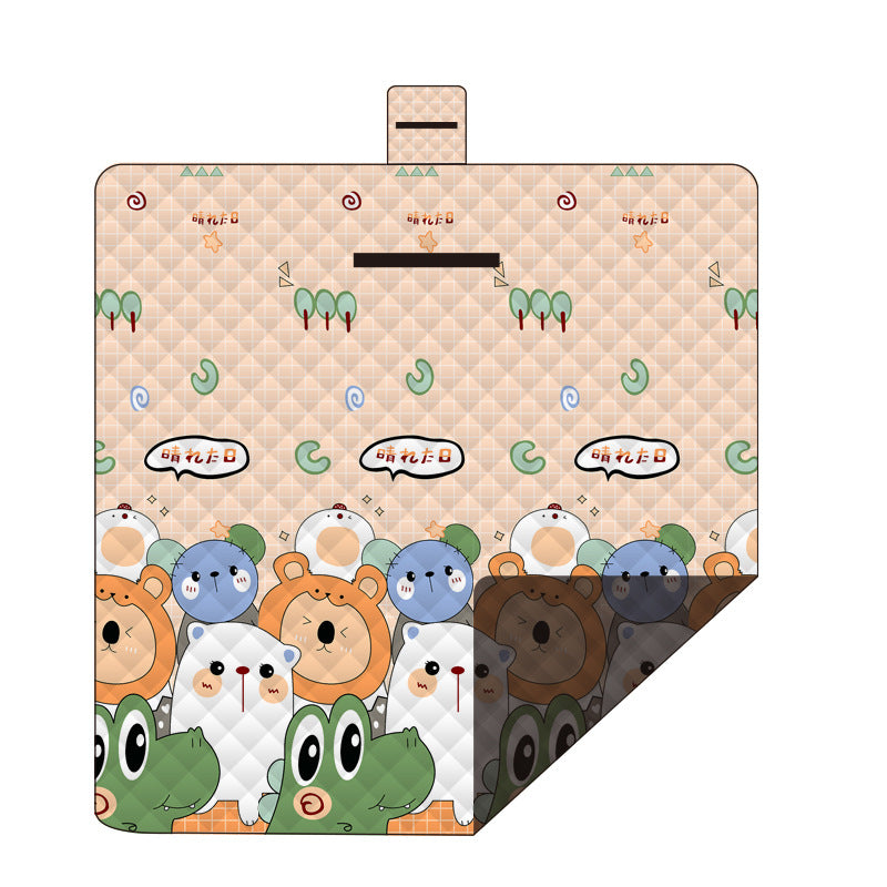 Waterproof Foldable Picnic Blanket with Little Frog Print- 200x200cm - Outbackers
