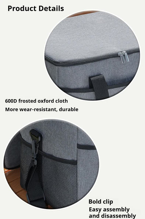 Large 35L Insulated Cooler Bag Soft Sided Leakproof Thermal Tote for Camping Beach Picnic BBQ Heavy Duty Grocery Carrier Grey