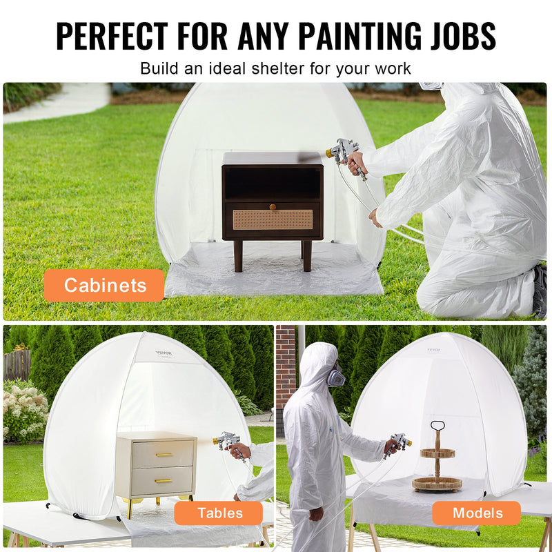 VEVOR Spray Paint Shelter Portable Spray Paint Tent Booth 3.3 x 2.9 x 3.3ft Pop Up - Outbackers